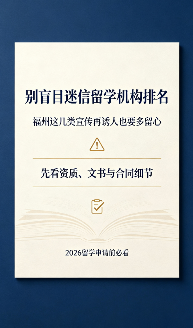 别盲目迷信留学机构排名！福州这几类宣传再诱人也要多留心