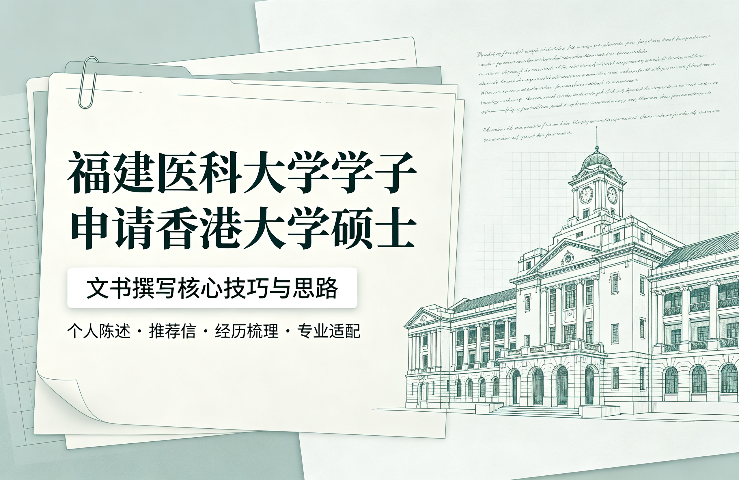 福建医科大学学子申请香港大学硕士，文书撰写核心技巧与思路